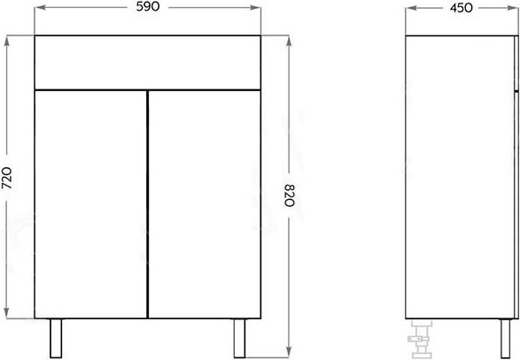 Изображение товара Тумба под умывальник Vako Смарт Слим 60 / 20797