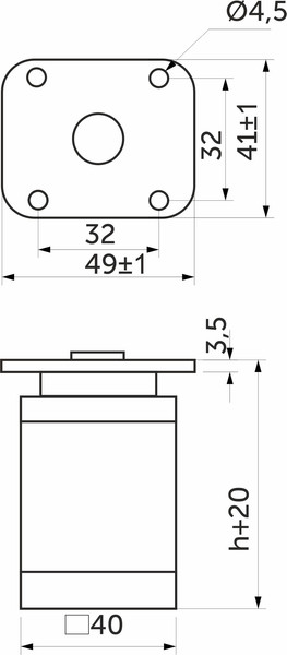 Изображение товара Опора мебельная AKS Dakp-27 h100 с регулировкой (черный)