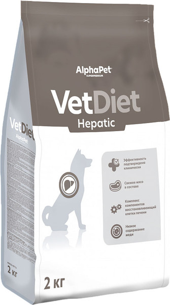Изображение товара Сухой корм для собак AlphaPet Vet Diet Hepatic / 191331 (2кг)