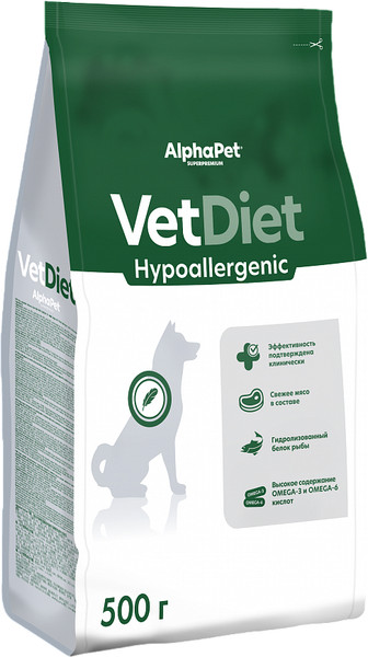 Изображение товара Сухой ветеринарный корм для собак AlphaPet Vet Diet Gastro / 191332 (500г)