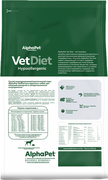 Изображение товара Сухой ветеринарный корм для собак AlphaPet Vet Diet Gastro / 191332 (500г)