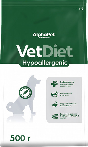 Изображение товара Сухой ветеринарный корм для собак AlphaPet Vet Diet Gastro / 191332 (500г)