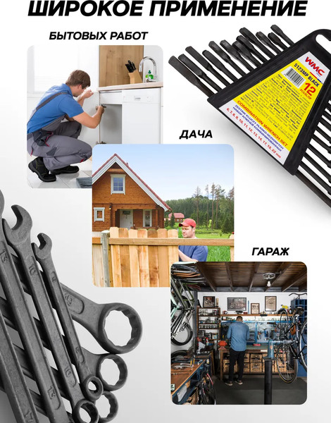 Изображение товара Набор ключей WMC Tools WMC-5123MP Black (62 053)