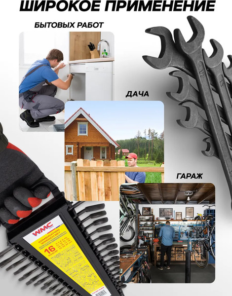 Изображение товара Набор ключей WMC Tools WMC-5161MP Black (62 057)