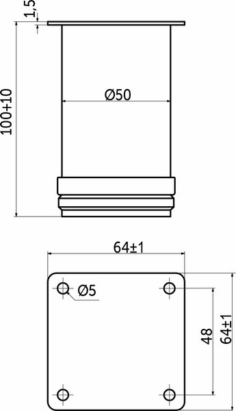 Изображение товара Опора мебельная AKS d50 h100 с регулировкой (белый)