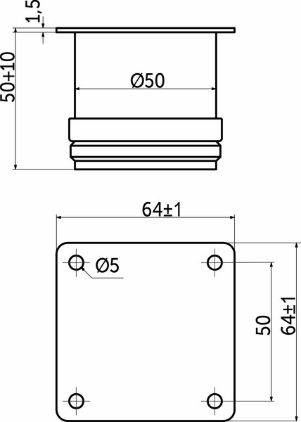 Изображение товара Опора мебельная AKS d50 h50 с регулировкой (белый)