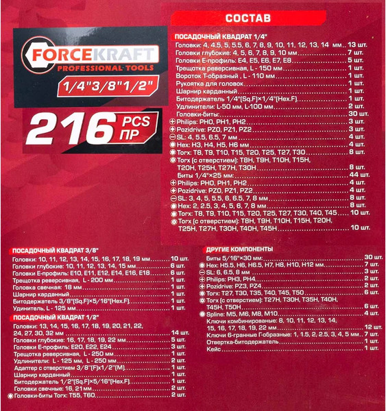 Изображение товара Универсальный набор инструментов ForceKraft FK-38841-8 (62154)
