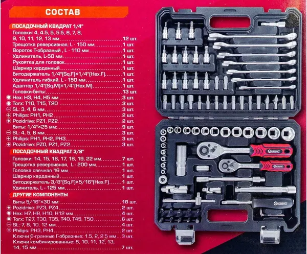 Изображение товара Универсальный набор инструментов ForceKraft FK-4821-8 (62155)