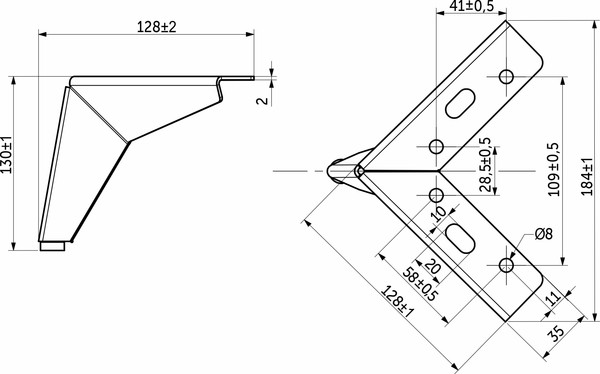 Изображение товара Опора мебельная AKS Helly h130 угловая (черный матовый)