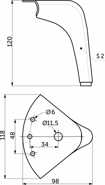 Изображение товара Опора мебельная AKS Olympia h120 угловая (черный матовый)