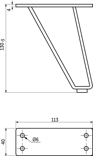 Изображение товара Опора мебельная AKS Techno h130 (черный)