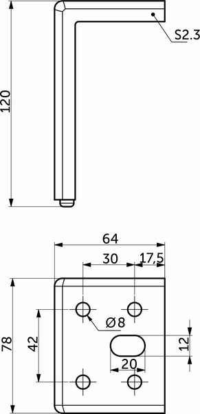 Изображение товара Опора мебельная AKS Wall h120 (матовый хром)