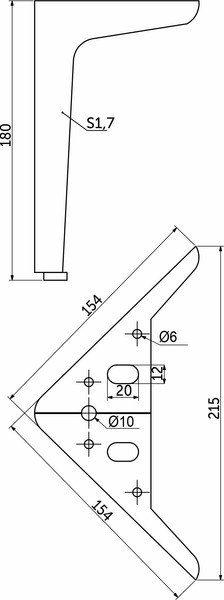 Изображение товара Опора мебельная AKS Windsor h180 угловая (черный)