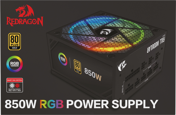 Изображение товара Блок питания для компьютера Redragon RGPS-850W RGB / 70655