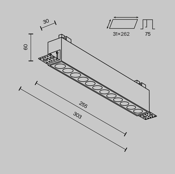 Изображение товара Точечный светильник Maytoni Points DL065-20W3-6K-TRS-W