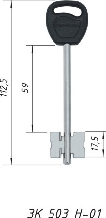 Изображение товара Замок врезной Гардиан 5001 4кл (дл.кл.) ЗК503Н-01