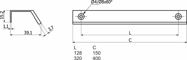 Изображение товара Ручка для мебели AKS накладная Geos 320/400 (брашированное золото)