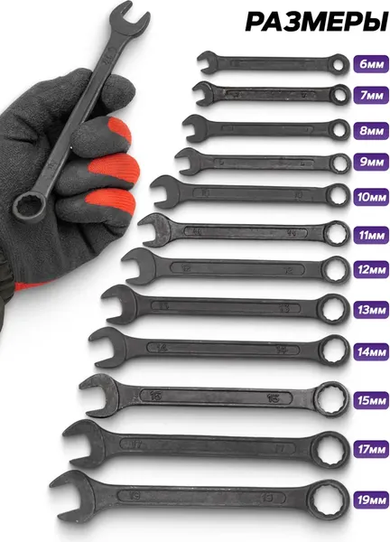 Изображение товара Набор ключей Помощник 5124MP Black (62086)