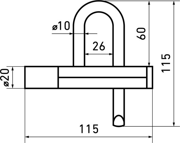 Изображение товара Замок навесной Ригель ЗНВ-1-10 винтовой под один ключ