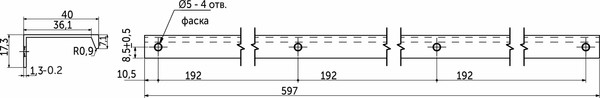 Изображение товара Ручка для мебели AKS накладная Inside 576/597 (инокс)