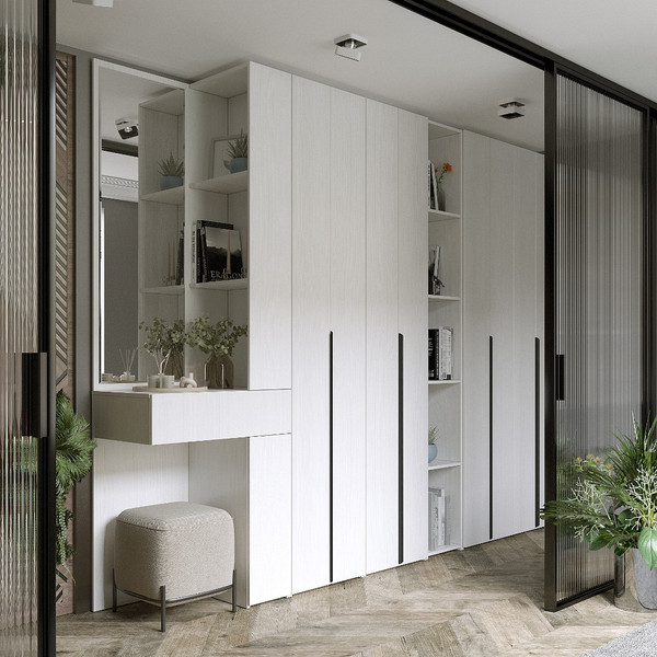 Изображение товара Шкаф-гармошка Евва Лайн ЛН-2D.450.03(0Z/0Z) (бодега белый)