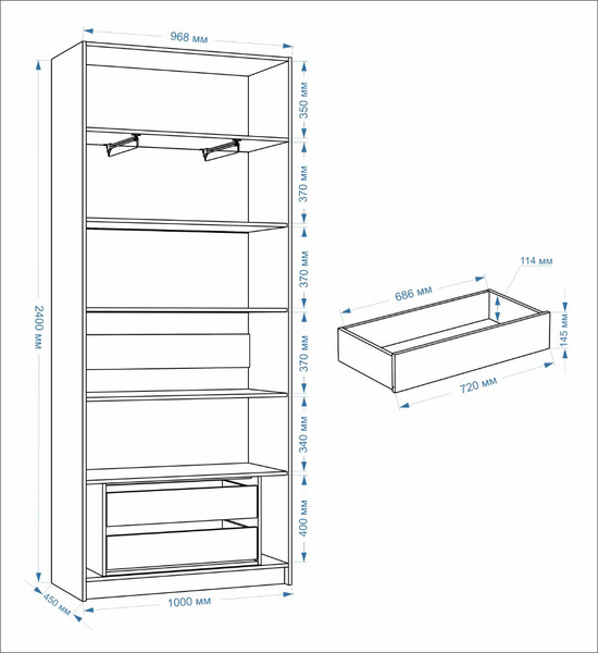 Изображение товара Шкаф-гармошка Евва Лайн ЛН-2D.450.03(0Z/0Z) (бодега белый)