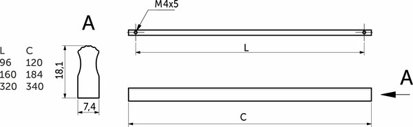 Изображение товара Ручка для мебели AKS Enigma 320 (брашированное золото)