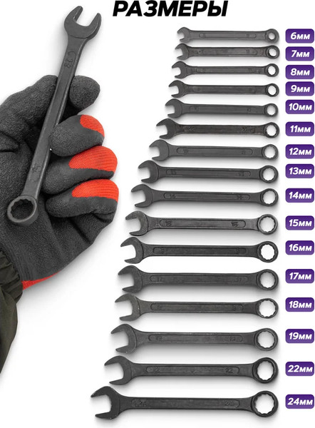 Изображение товара Набор ключей Помощник 5161MP Black (62092)