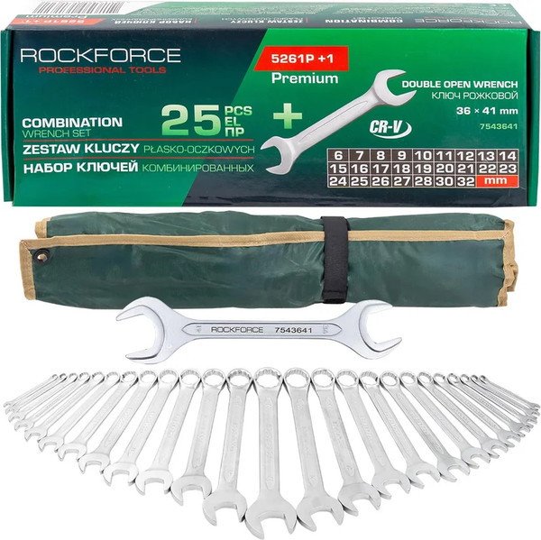 Изображение товара Набор ключей RockForce RF-5261P+1 Premium (64541)