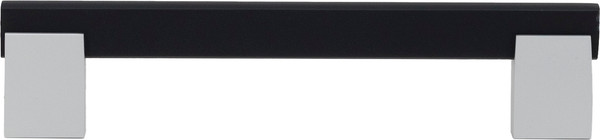 Изображение товара Ручка для мебели AKS Moonlight 128/150 (черный матовый/матовый хром)
