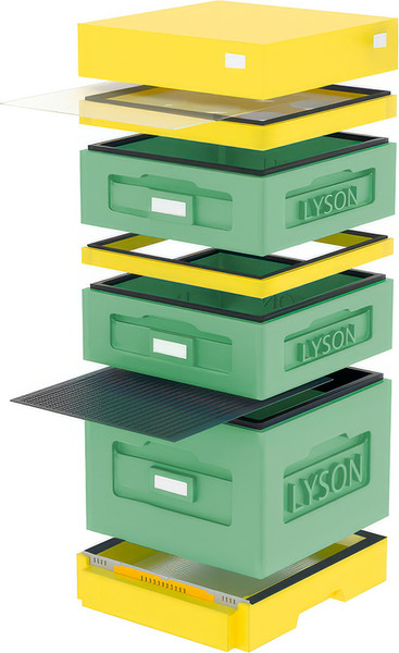 Изображение товара Улей Lyson Дадан на 10 рамок / W1008G (зеленый/желтый)