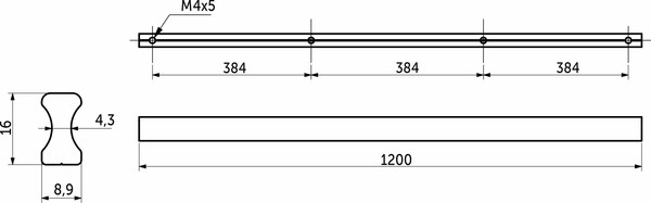 Изображение товара Ручка для мебели AKS Serene 1152/1200 (брашированное золото)