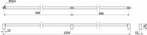 Изображение товара Ручка для мебели AKS Timeless 1192/1205 (черный матовый)
