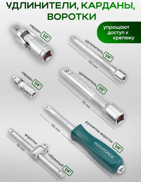 Изображение товара Универсальный набор инструментов RockForce RF-4742-5 (64610)