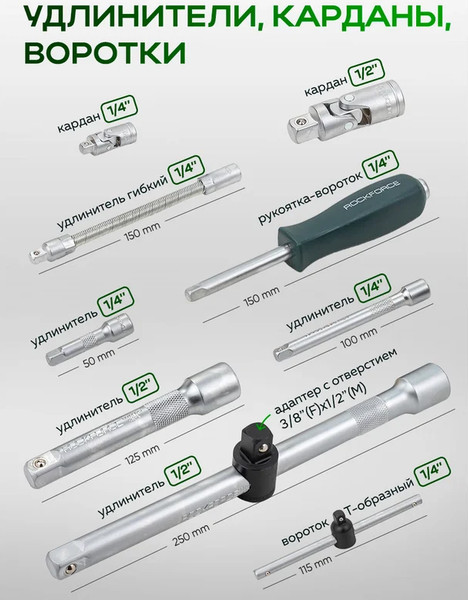 Изображение товара Универсальный набор инструментов RockForce RF-41252-5 Premium (64612)
