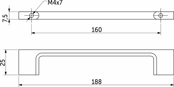 Изображение товара Ручка для мебели AKS AK705 160 (белый матовый)