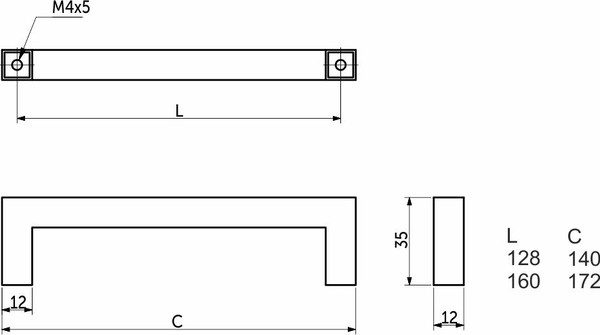Изображение товара Ручка для мебели AKS Base 128 (шлифованная сталь)