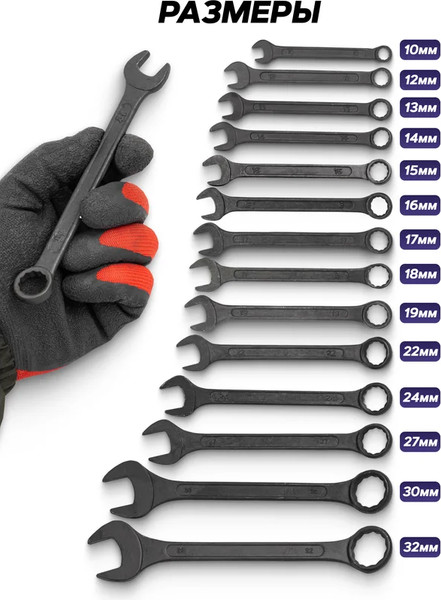 Изображение товара Набор ключей Megatools MT-5141MP Black (64638)