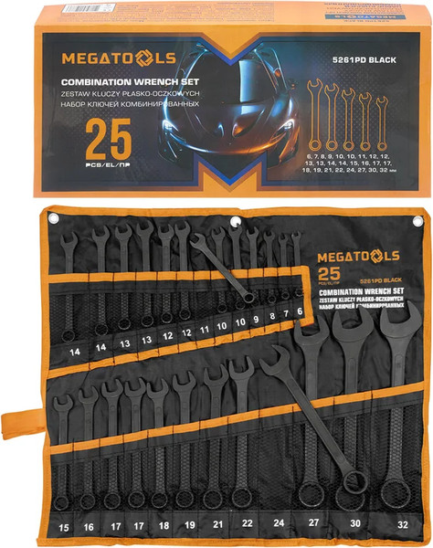 Изображение товара Набор ключей Megatools MT-5261PD Black (64643)