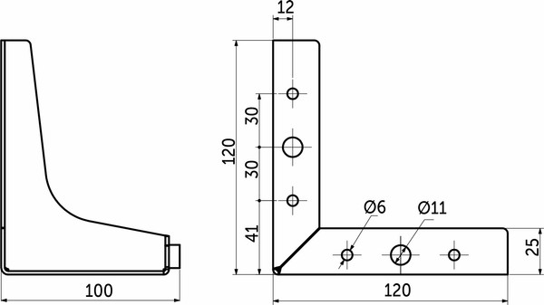 Изображение товара Опора мебельная AKS h100 угловая (хром)