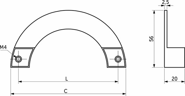Изображение товара Ручка для мебели AKS Casmo 96 тип 2 (брашированное золото)