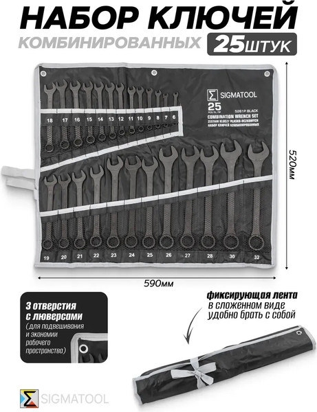 Изображение товара Набор ключей Sigmatool 5261P Black (64 653)