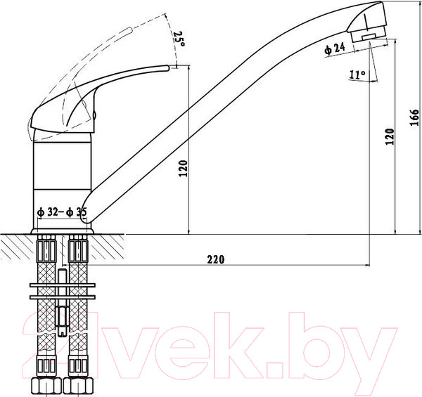 Изображение товара Смеситель Gross Aqua Mini 3210213C-G0110