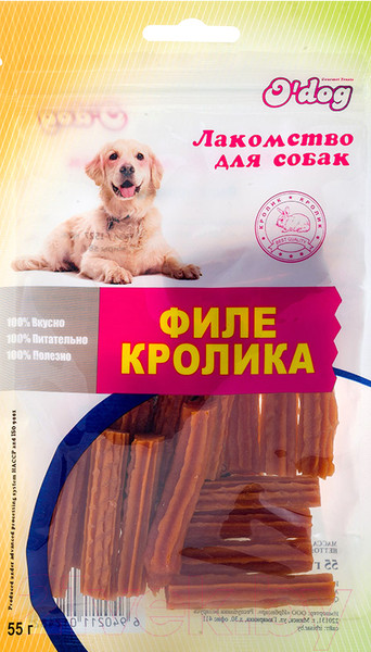 Изображение товара Лакомство для собак O'dog Филе кролика (55г)
