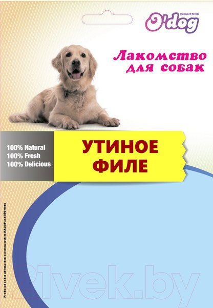 Изображение товара Лакомство для собак O'dog Утиное филе (85г)