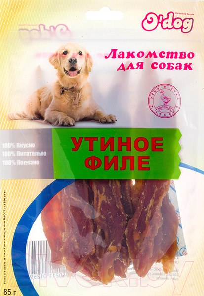 Изображение товара Лакомство для собак O'dog Утиное филе (85г)