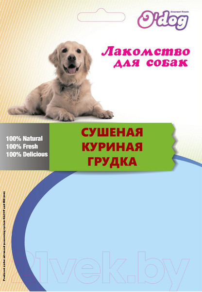 Изображение товара Лакомство для собак O'dog Сушеная куриная грудка (85г)