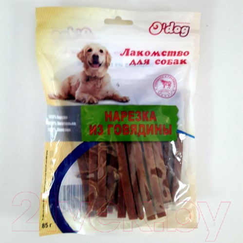 Изображение товара Лакомство для собак O'dog Нарезка из говядины (85г)