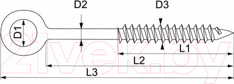 Изображение товара Шуруп ЕКТ По дереву 8х80 с кольцом / CV011214 (25шт, оцинкованный)