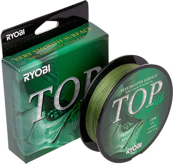 Изображение товара Леска плетеная Ryobi TOP PE4X-120M 0.8/d-0.148мм (Dark green)